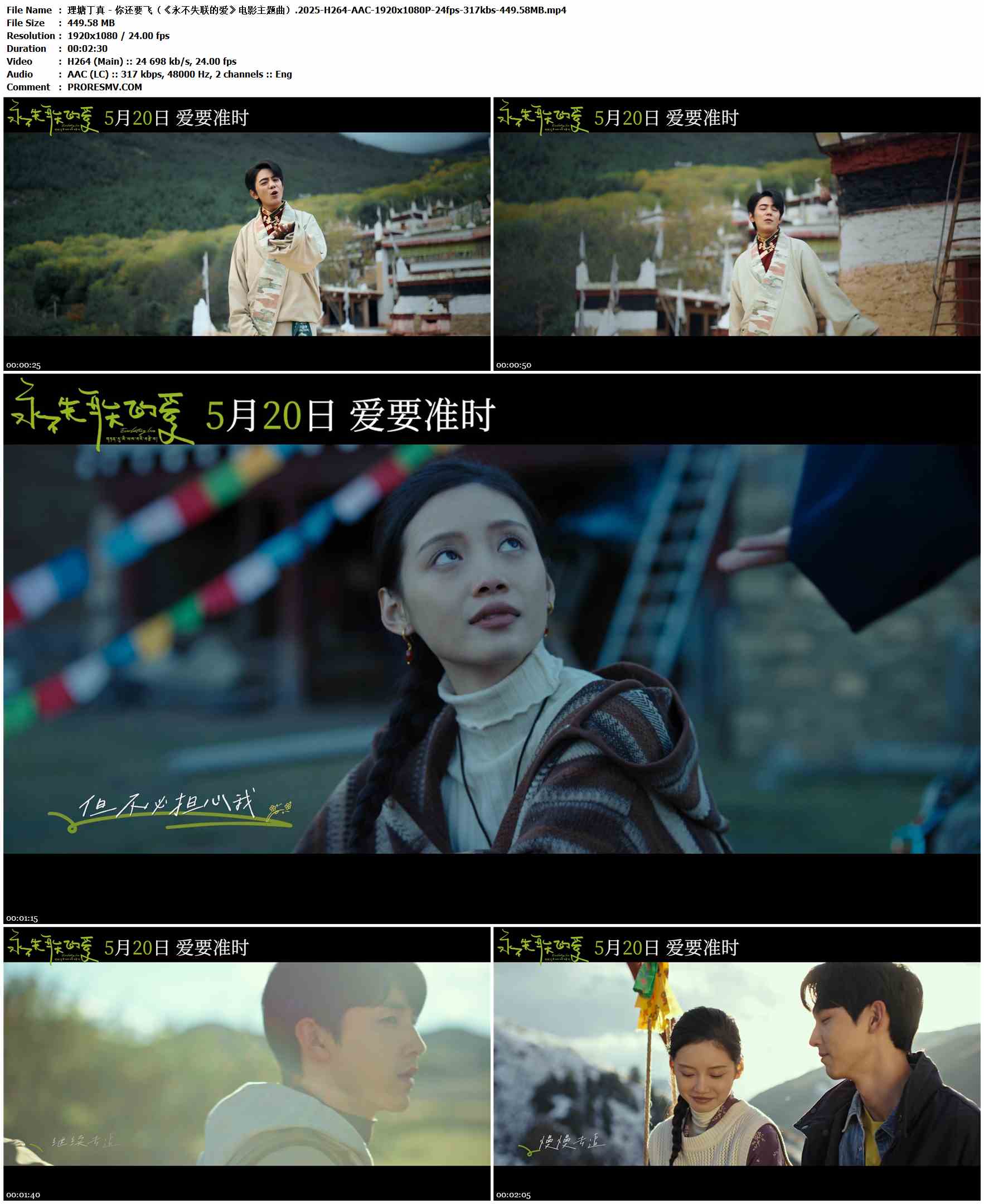 理塘丁真 - 你还要飞（《永不失联的爱》电影主题曲）.2025-H264-AAC-1920x1080P-24fps-317kbs-449.58MB官方MV_高清MV